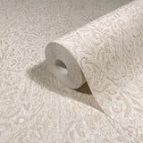 Sculpted Floral Beige by Antonina Vella Relief Wallpaper – York Designer Series MA35531