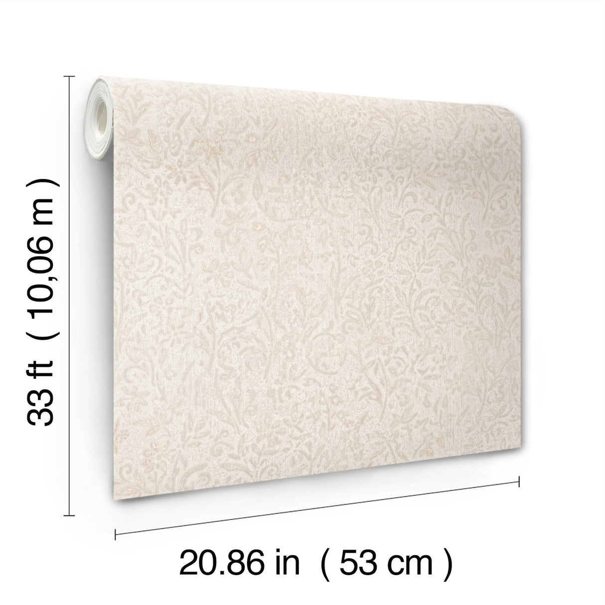 Sculpted Floral Beige by Antonina Vella Relief Wallpaper – York Designer Series MA35531