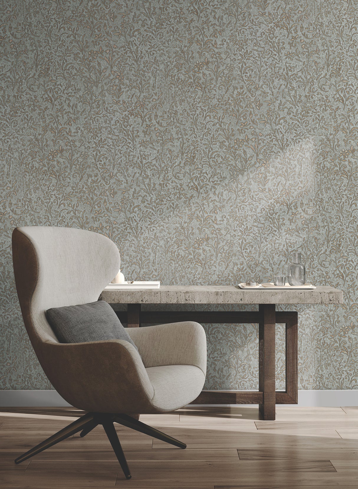 Sculpted Floral Gold Relief by Antonina Vella Wallpaper – York Designer Series MA35532
