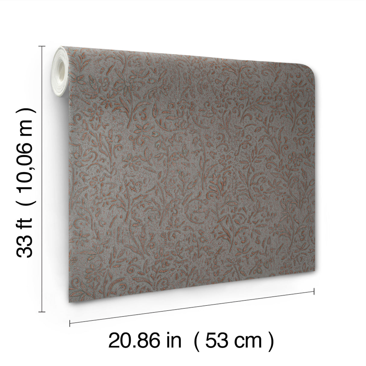 Sculpted Floral Copper Relief by Antonina Vella Wallpaper – York Designer Series MA35534
