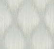 Starfall Sage Metallic Ikat Wallpaper room view