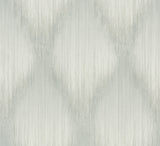 Starfall Sage Metallic Ikat Wallpaper room view
