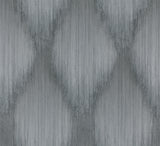 Starfall Pewter Metallic Ikat Wallpaper by Antonina Vella