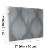 Starfall Pewter by Antonina Vella Metallic Ikat Wallpaper – York Designer Series MA35804