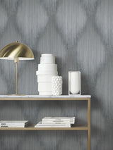 Starfall Pewter by Antonina Vella Metallic Ikat Wallpaper – York Designer Series MA35804
