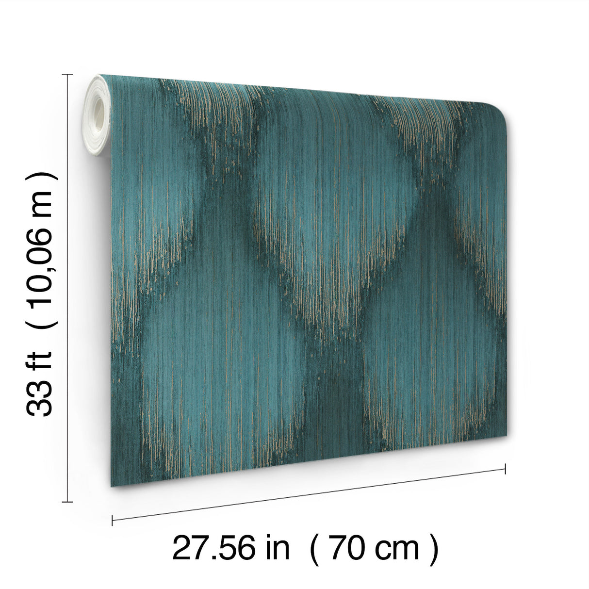 Starfall Teal by Antonina Vella Metallic Ikat Wallpaper – York Designer Series MA35806