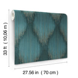 Starfall Teal by Antonina Vella Metallic Ikat Wallpaper – York Designer Series MA35806