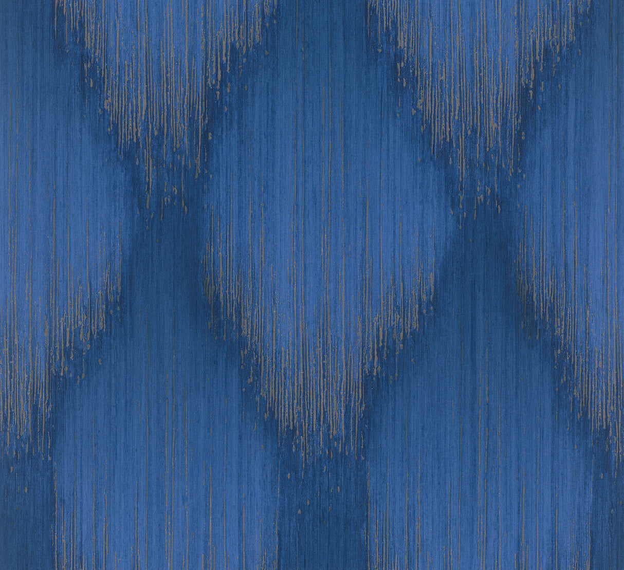 Starfall Sapphire Metallic Ikat Wallpaper by Antonina Vella