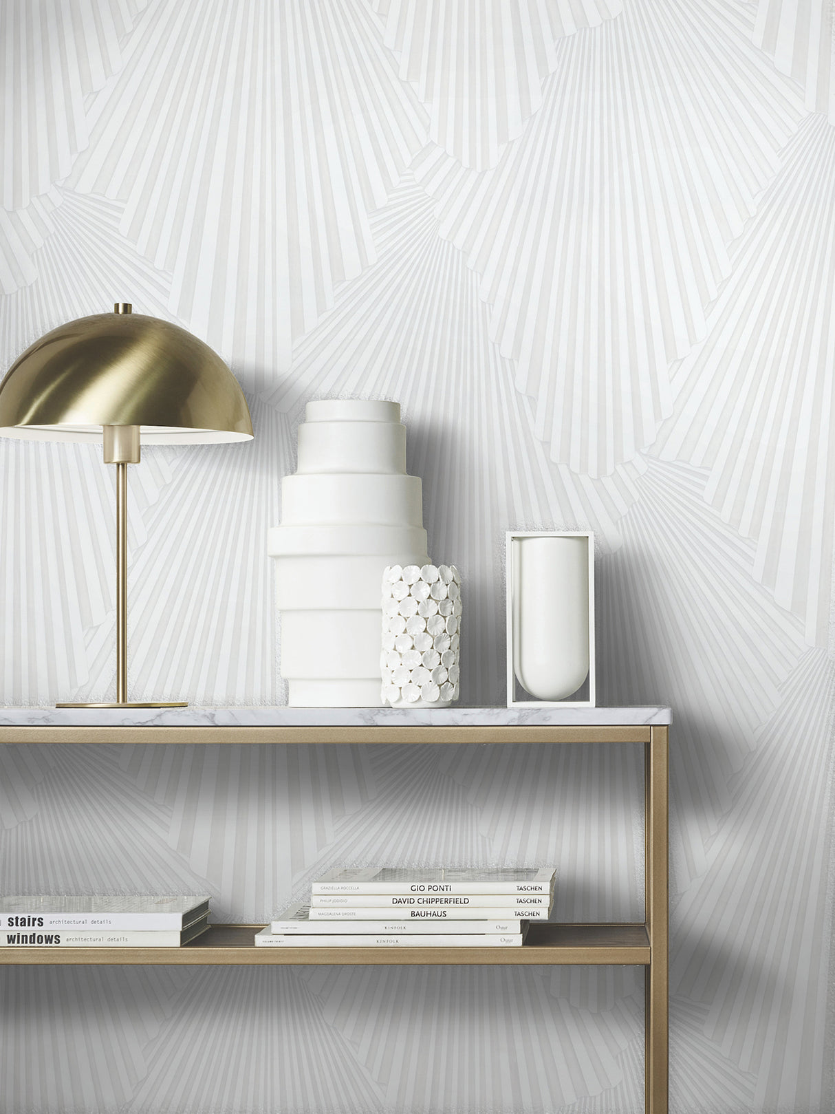 Lumiere White by Antonina Vella Deco Geo Wallpaper- York Designer Series MA35845