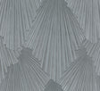 Antonina Vella Lumiere Pewter Deco Geo Wallpaper roll close-up