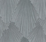 Antonina Vella Lumiere Pewter Deco Geo Wallpaper roll close-up