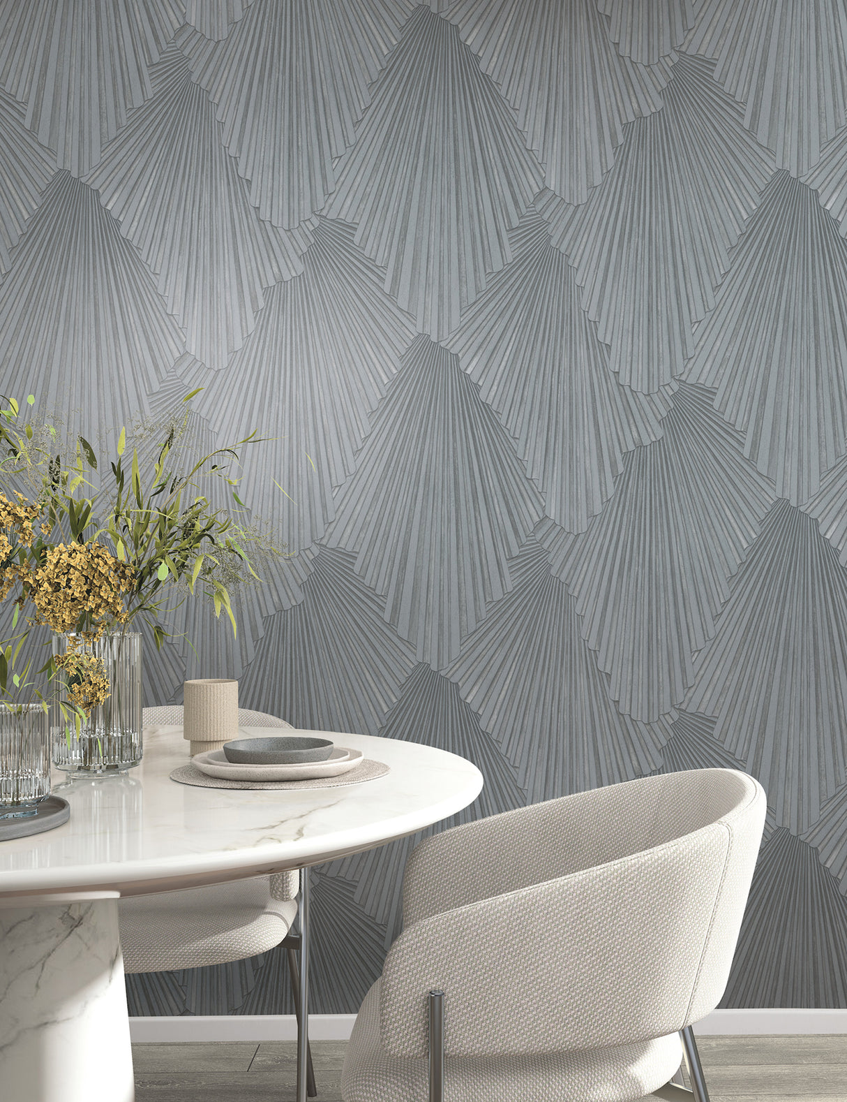 Lumiere Pewter by Antonina Vella Deco Geo Wallpaper- York Designer Series MA35849
