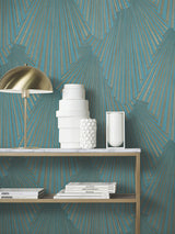 Lumiere Teal by Antonina Vella Deco Geo Wallpaper – York Designer Series MA35850