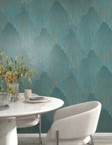 Lumiere Teal by Antonina Vella Deco Geo Wallpaper – York Designer Series MA35850