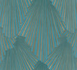 Lumiere Teal Deco Geo vinyl wallpaper with Art Deco fan motif, SKU MA35850