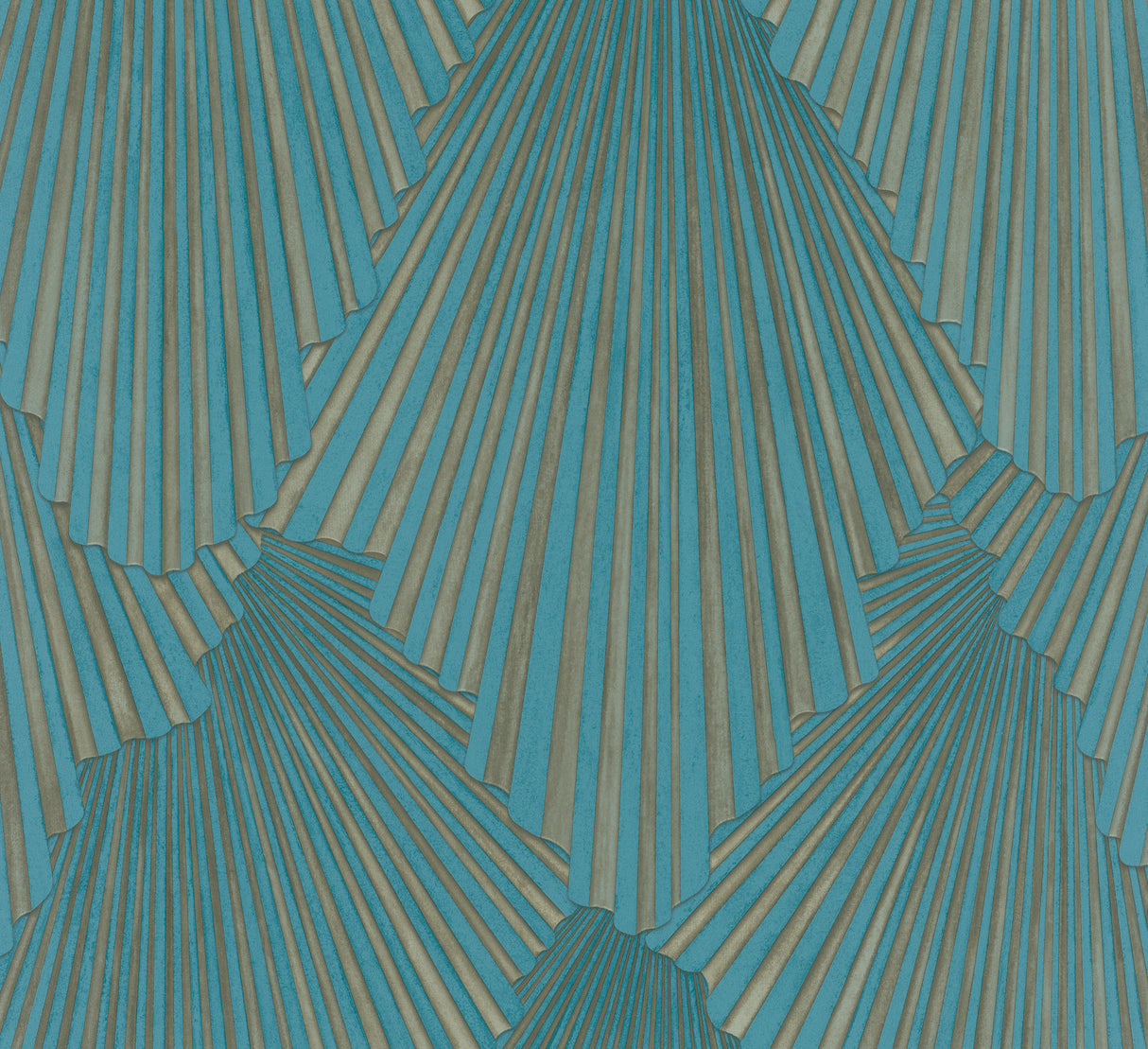 Lumiere Teal Deco Geo vinyl wallpaper with Art Deco fan motif, SKU MA35850