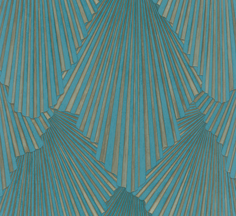Lumiere Teal Deco Geo vinyl wallpaper with Art Deco fan motif, SKU MA35850