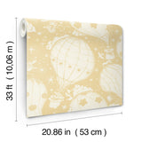 Ballongerna Yellow by York Wallcoverings Whimsical Hot Air Balloon Wallpaper – York Wallcoverings MB29002