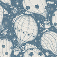 Ballongerna Dark Blue Wallpaper by York Wallcoverings - MB29006, whimsical hot air balloon pattern in indigo and white