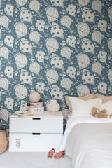 Ballongerna Dark Blue by York Wallcoverings Lina Schnaufer Whimsical Hot Air Balloon Daydream Collection Non Woven Wallpaper - MB29006
