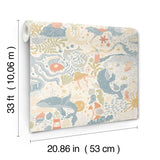 Havet Multi by York Wallcoverings Whimsical Sea Creatures Wallpaper – York Wallcoverings MB29015