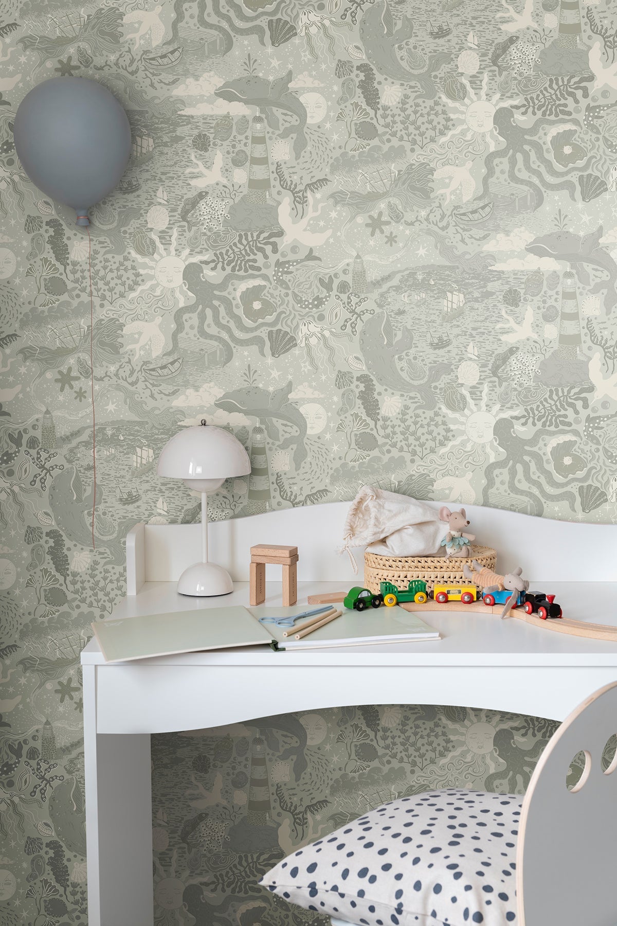 Havet Light Blue by York Wallcoverings Whimsical Sea Animals Wallpaper – York Wallcoverings MB29017