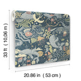 Havet Dark Blue by York Wallcoverings Whimsical Animals & Insects Wallpaper- York Wallcoverings MB29018