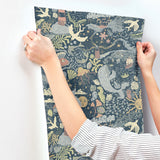 Havet Dark Blue by York Wallcoverings Whimsical Animals & Insects Wallpaper- York Wallcoverings MB29018