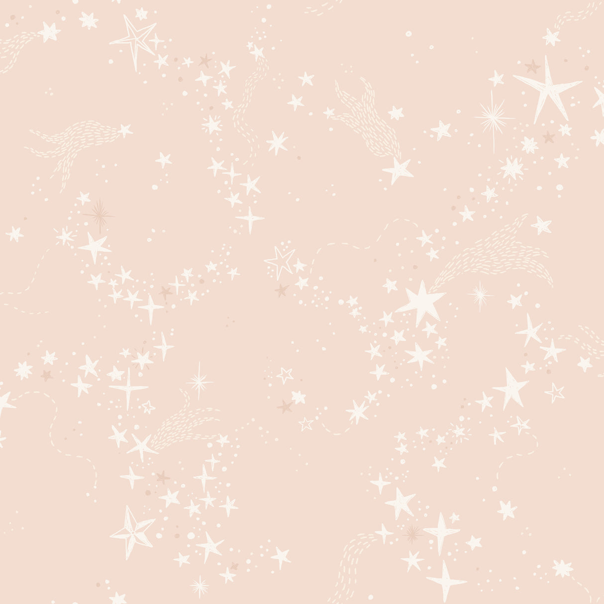 Stjarnhimmel Pink night sky stars wallpaper with whimsical shooting stars and metallic accents