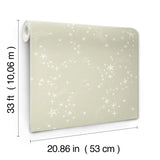 Stjarnhimmel Light Green by York Wallcoverings Whimsical Starry Night Non Woven Wallpaper – York Wallcoverings MB29021