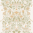 Cirkus Moss Wallpaper by York Wallcoverings MB29025 - Whimsical Circus Performers, Animals and Floral Vines in Mossy Green