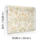 Cirkus Moss by York Wallcoverings Whimsical Circus Performers Animals Floral Vine Non-Woven Wallpaper Daydream Collection MB29025