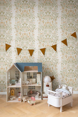 Cirkus Moss by York Wallcoverings Whimsical Circus Performers Animals Floral Vine Non-Woven Wallpaper Daydream Collection MB29025