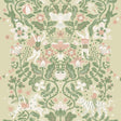 Cirkus Light Green Wallpaper by York Wallcoverings - Whimsical Circus Performers, Animals, and Floral Vines Pattern MB29026
