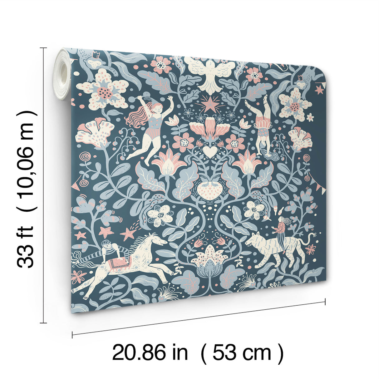 Cirkus Blue by York Wallcoverings Whimsical Circus Animal Wallpaper- York Wallcoverings MB29028