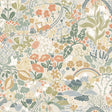 Taget Green Whimsical Botanical Wallpaper by York Wallcoverings featuring trains, flowers, rainbows and landscapes - MB29029
