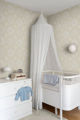 Sol & Mane Beige by York Wallcoverings Daydream Collection Whimsical Celestial Quatrefoil Sun Moon Stars Non Woven Wallpaper Roll - MB29031