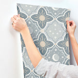 Sol & Mane Blue by York Wallcoverings Celestial Quatrefoil Wallpaper- York Wallcoverings MB29034