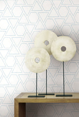 Sun Shapes Blue Oasis by Beach House Geometric Wallpaper – Seabrook Designs MB30102