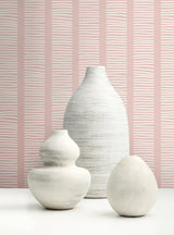Coastline Pink Sunset by Beach House Striped Coastal Wallpaper – Seabrook Designs MB30411