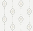 Sand Dollar Stripe wallpaper in Black Sands featuring dotted geometric medallions arranged in vertical stripe columns on a light background