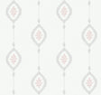 Sand Dollar Stripe wallpaper in Pink Sunset with coastal geometric dotted stripe motif, 27 in wide.