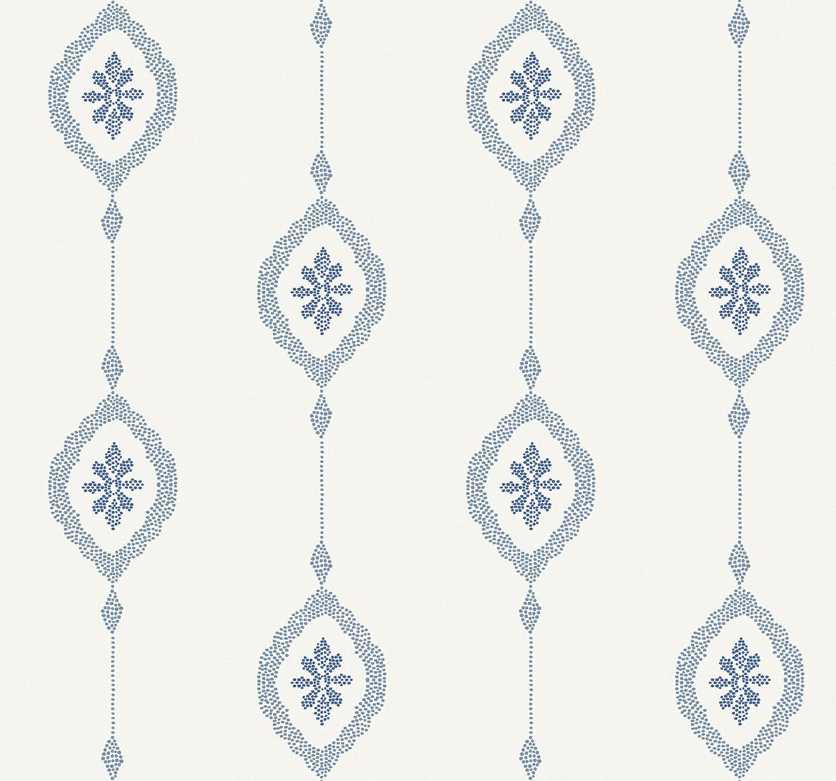 Sand Dollar Stripe wallpaper in coastal blue geometric stripe pattern on an off-white ground