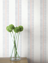 Beach Towel Pink Sunset by Beach House Striped Wallpaper – Seabrook Designs MB31001