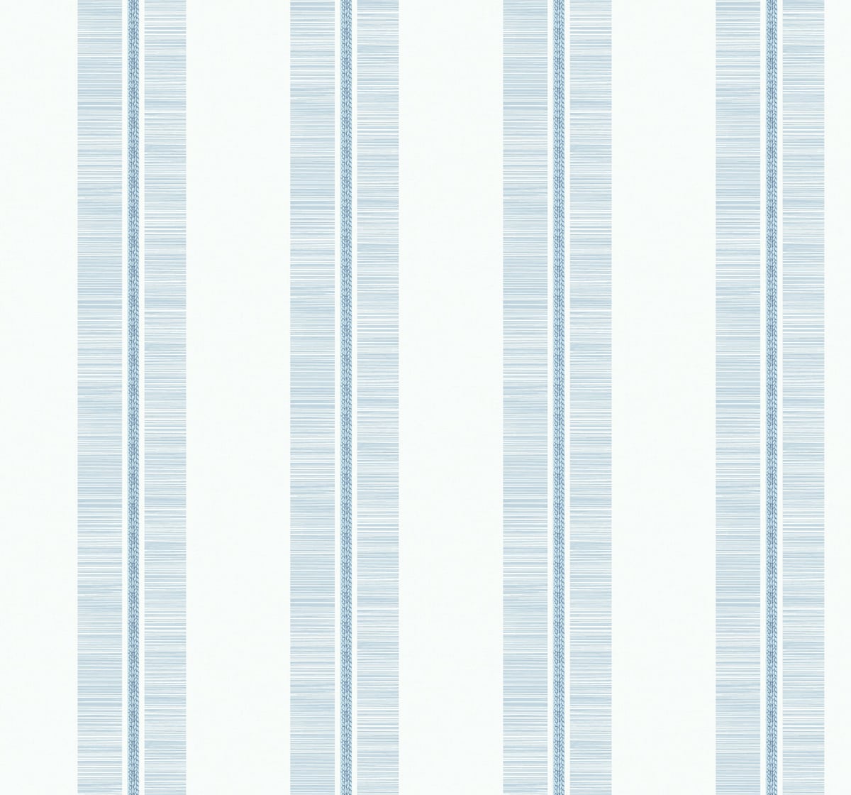 Blue Oasis coastal stripe wallpaper with soft blue vertical bands on a light background