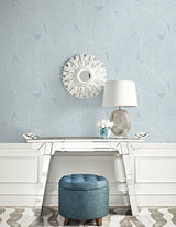 Summer Magnolia Blue Oasis by Beach House Botanical Leaf Wallpaper – Seabrook Designs MB31302