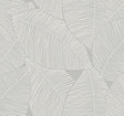 Summer Magnolia wallpaper in Daydream Gray with oversized botanical leaf design