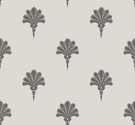 Summer Fan wallpaper in Black Sands featuring repeating fan palm motif
