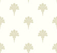 Seabrook Designs Summer Fan wallpaper in Sand Dunes with a soft beige fleur-de-lis style fan motif on an off-white ground.