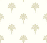 Seabrook Designs Summer Fan wallpaper in Sand Dunes with a soft beige fleur-de-lis style fan motif on an off-white ground.